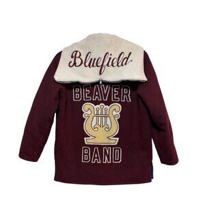 Vintage 1982 Beaver Band Letterman Jacket L Zip Hood Music Oboe Flute Quilted